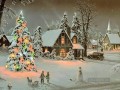Schneemann und das Land zu Weihnachten